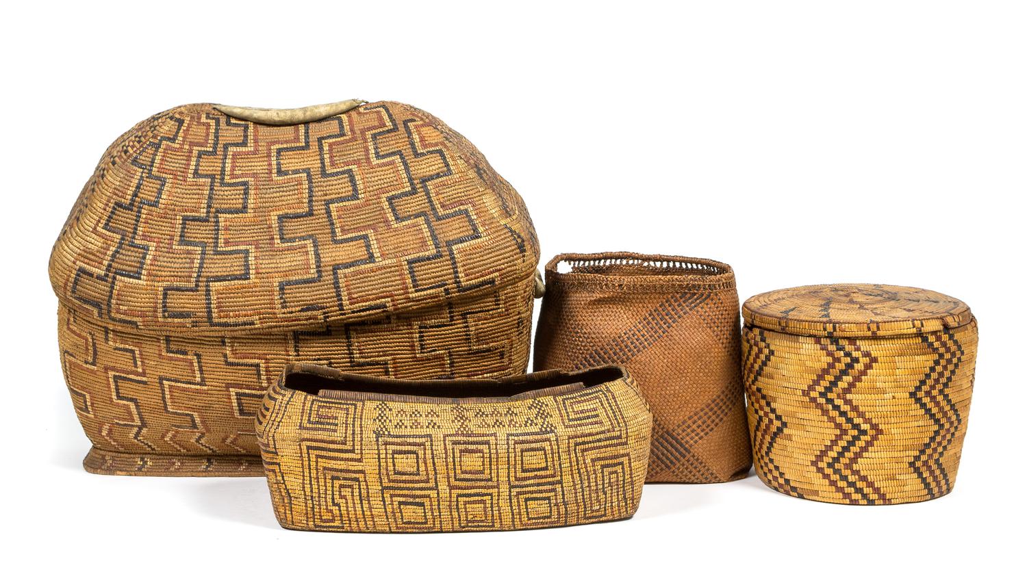 A Large Salish Hamper Height 24 x length 27 x depth 15 inches.
