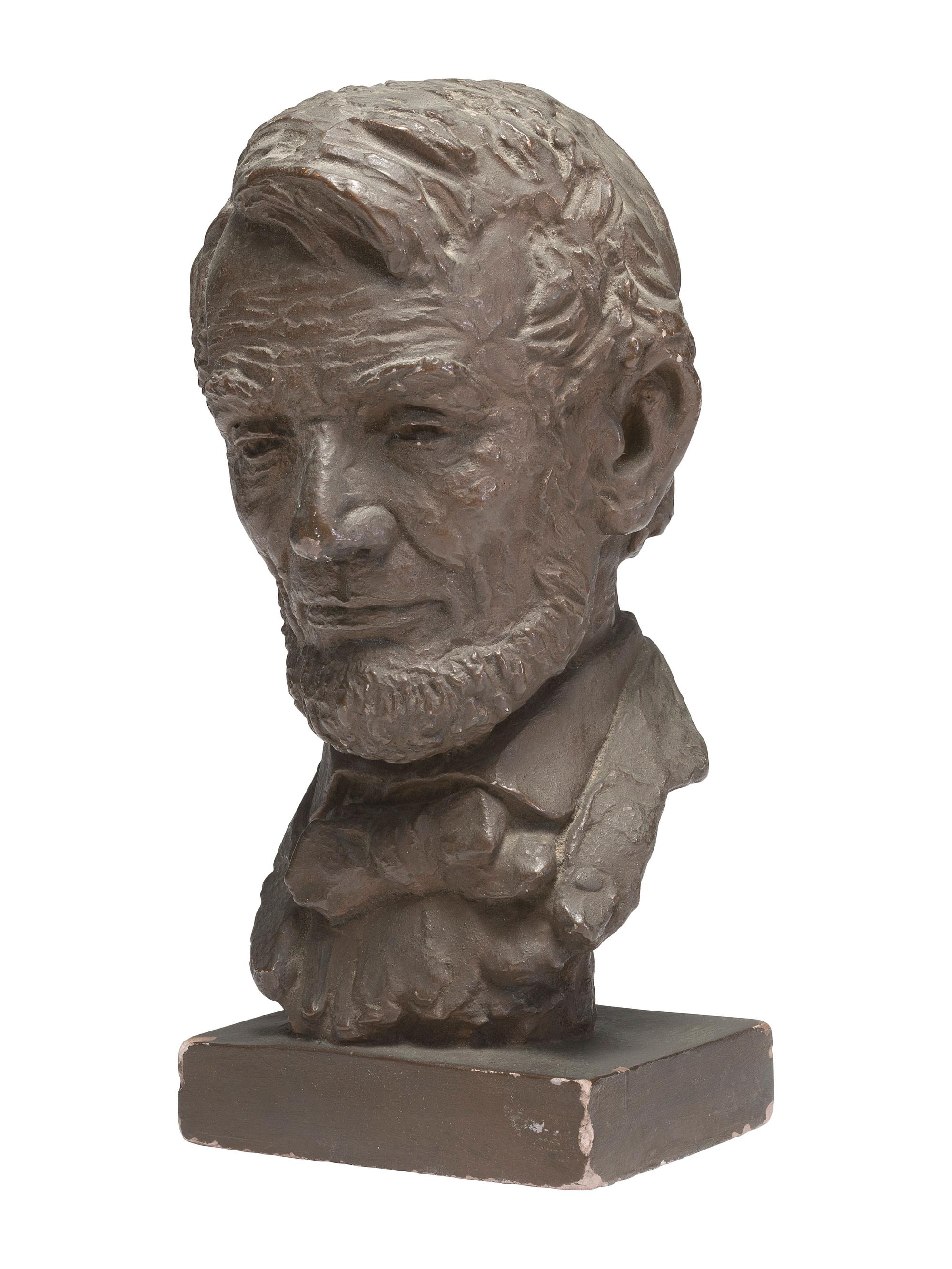 [LINCOLNIANA]. DAVIDSON, Jo (1883-1952), artist. Plaster bust of Abraham Lincoln.