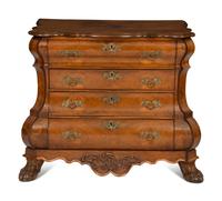 A Dutch Walnut Bombé Chest of Drawers