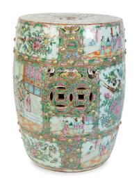 A Chinese Export Rose Medallion Porcelain Garden Stool — 19TH CENTURY