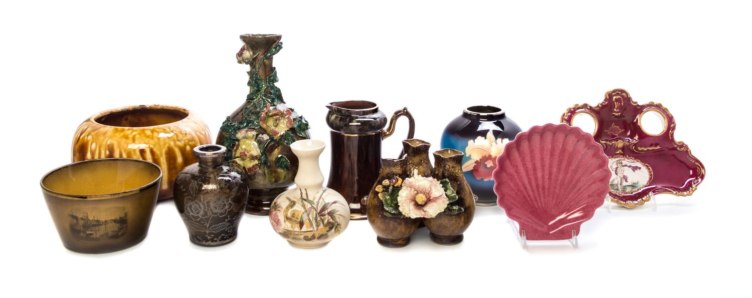 A Group of Miscellaneous Table Articles Height of tallest 10 inches.