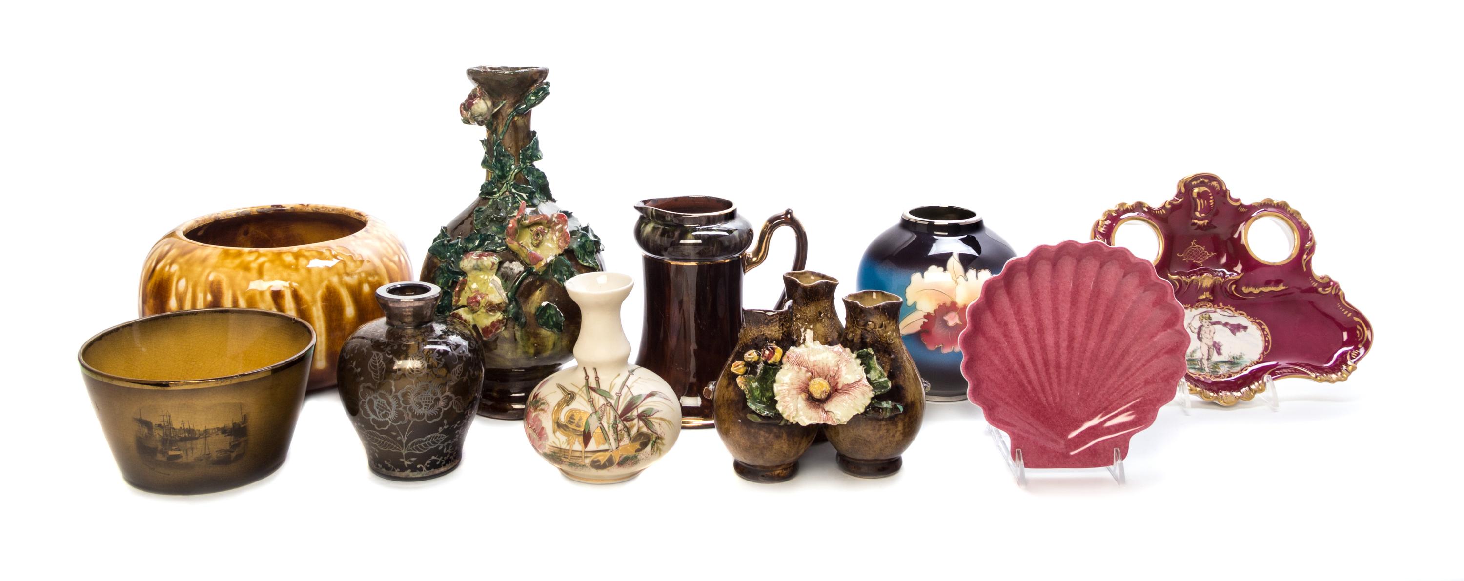 A Group of Miscellaneous Table Articles Height of tallest 10 inches.