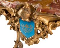 A Venetian Carved Giltwood Marble-Top Console Table