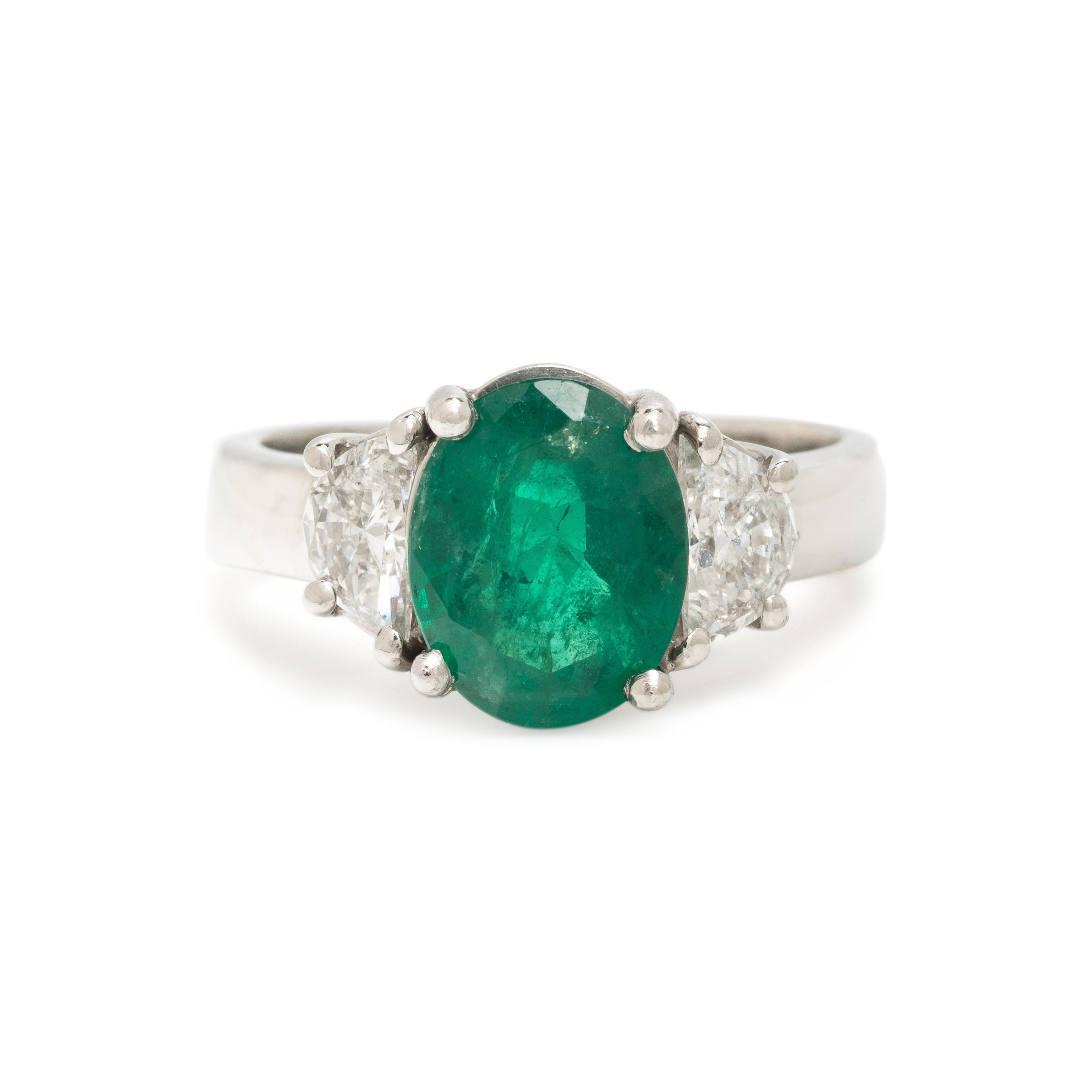 Birks, Emerald and Diamond Ring