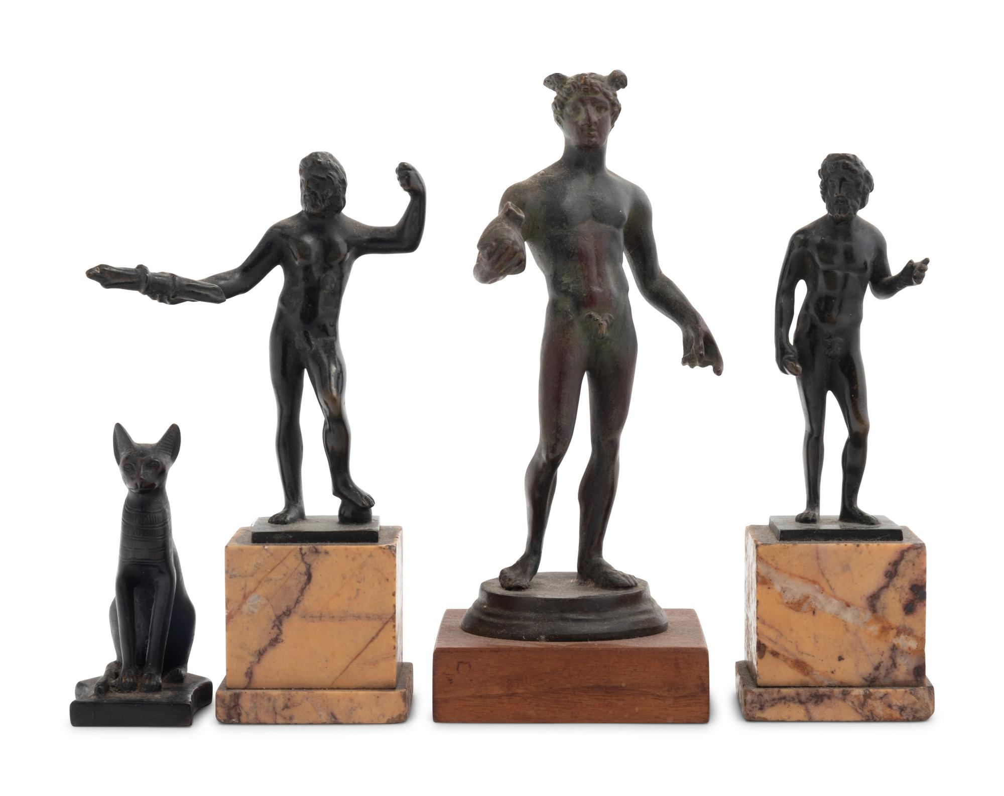 Four Small Grand Tour Bronze Articles