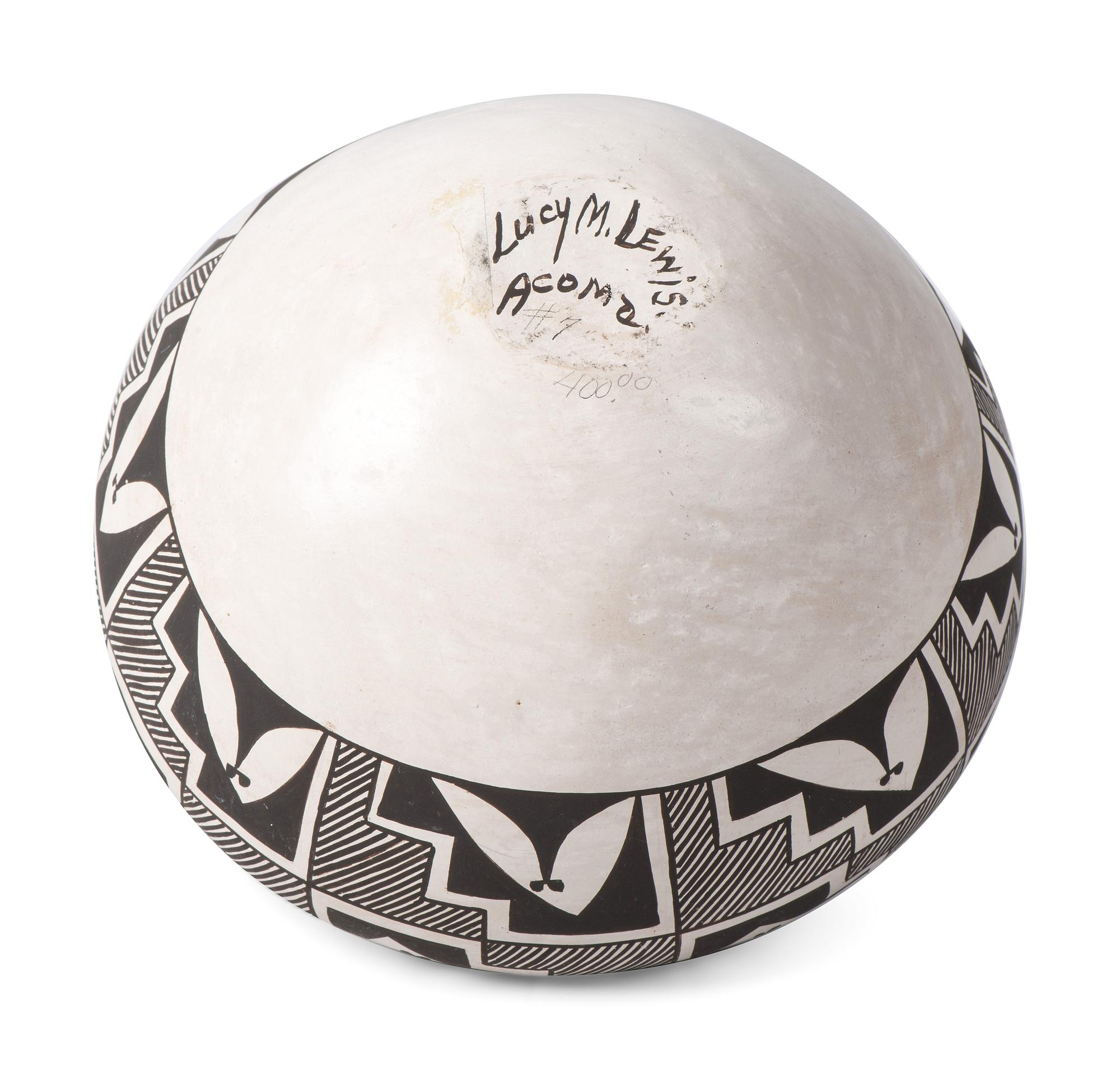 Black-on-White Pottery Bowl