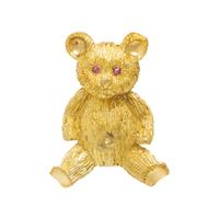 Maurice Guyot, Yellow Gold and Ruby Teddy Bear Brooch