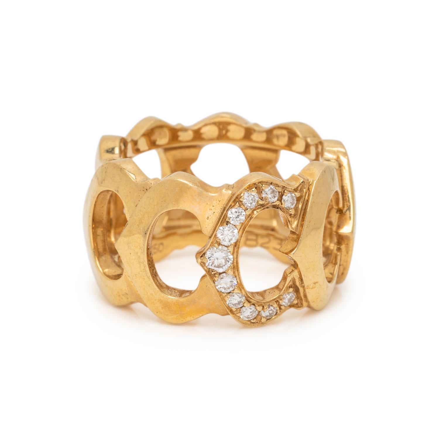 CARTIER, YELLOW GOLD AND DIAMOND 'C DE CARTIER' BAND RING