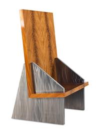 A Contemporary Wood and Steel Chair