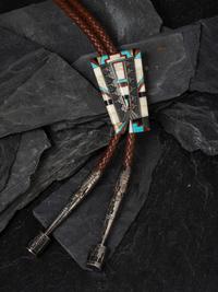 Inlaid Sterling Silver Bolo Tie