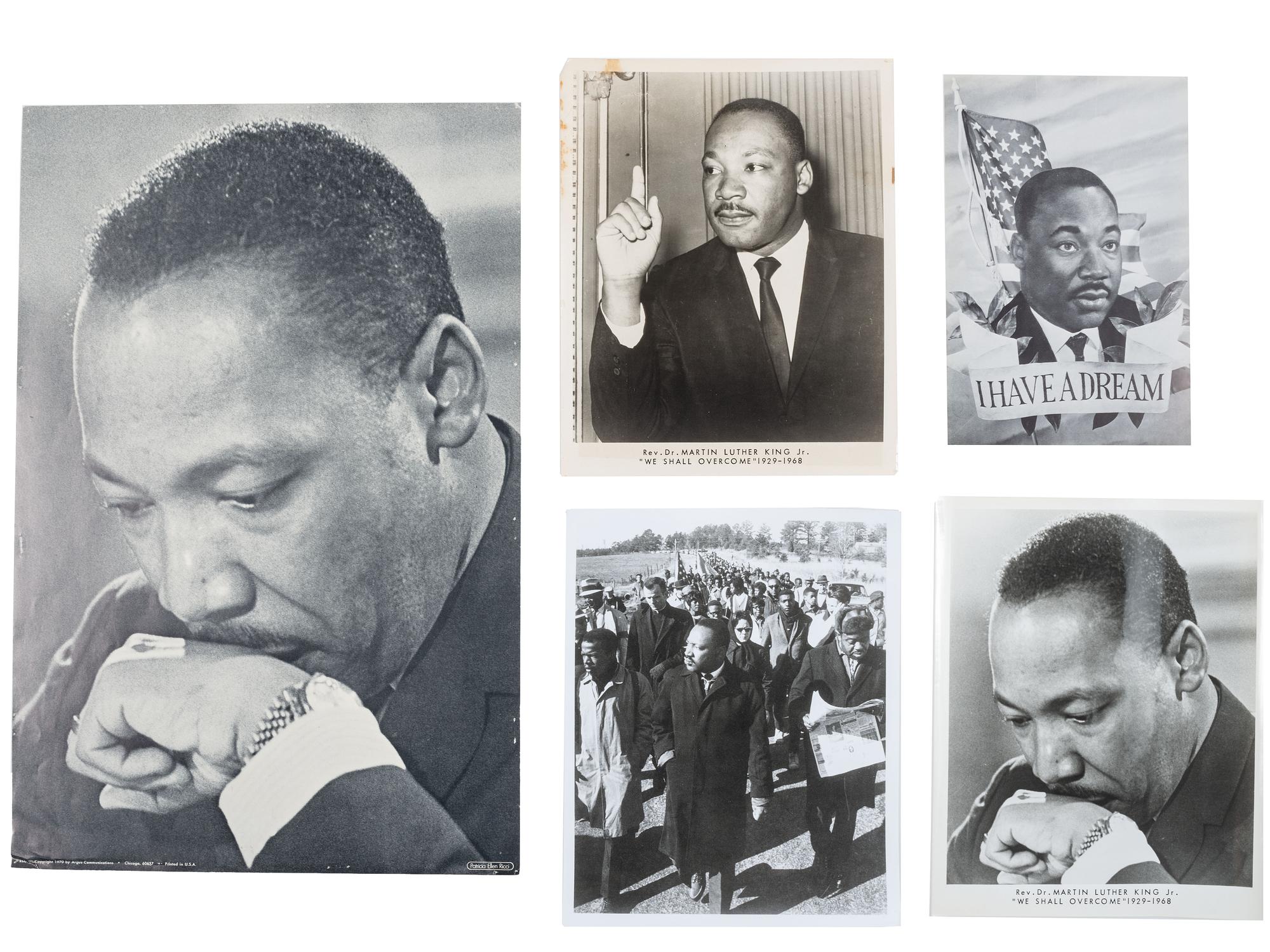 [CIVIL RIGHTS]. A group of items involving Martin Luther King, Jr., Coretta Scott King, and the March on Washington, incl. buttons, imprints, and related ephemera.