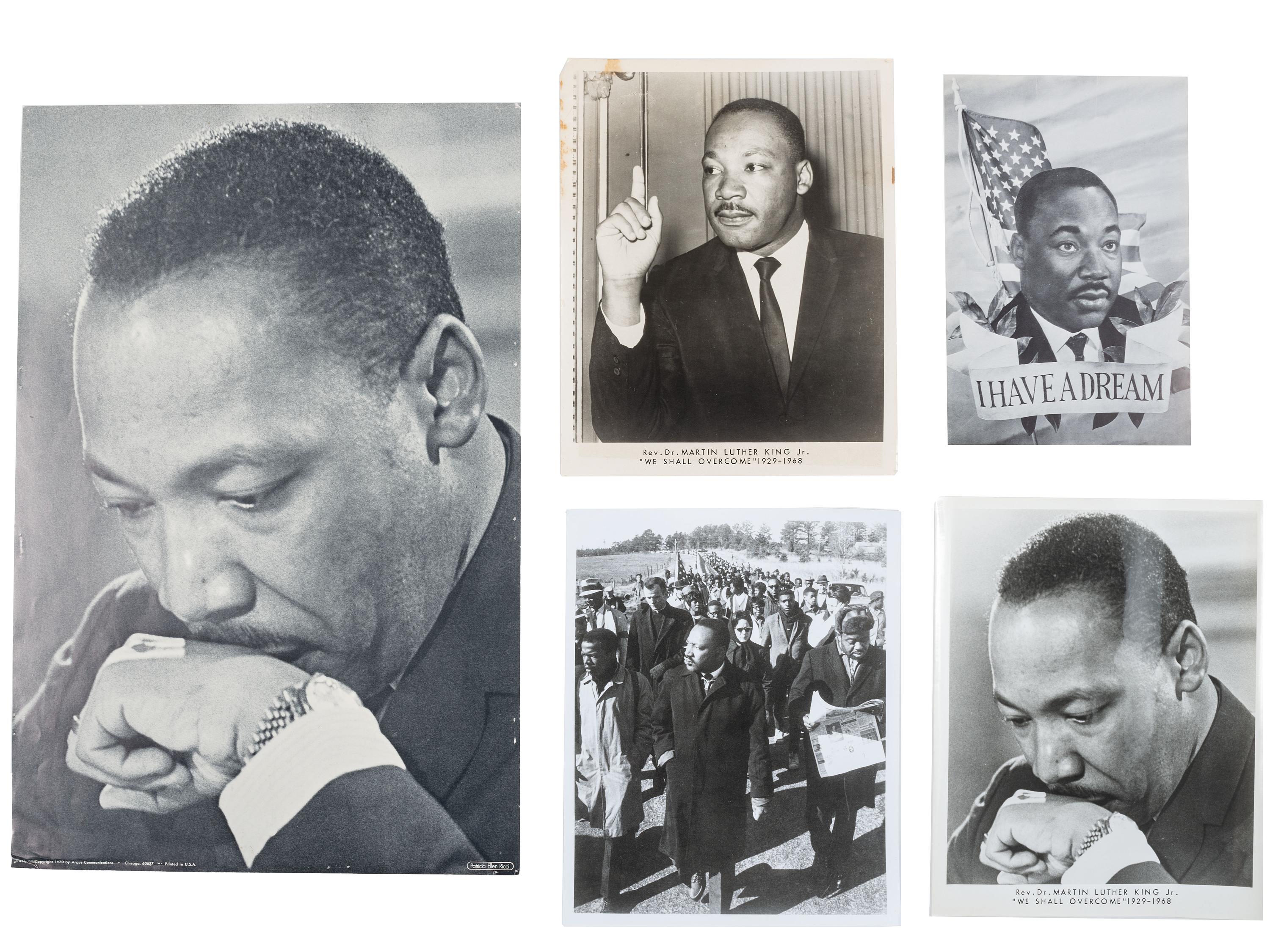 [CIVIL RIGHTS]. A group of items involving Martin Luther King, Jr., Coretta Scott King, and the March on Washington, incl. buttons, imprints, and related ephemera.