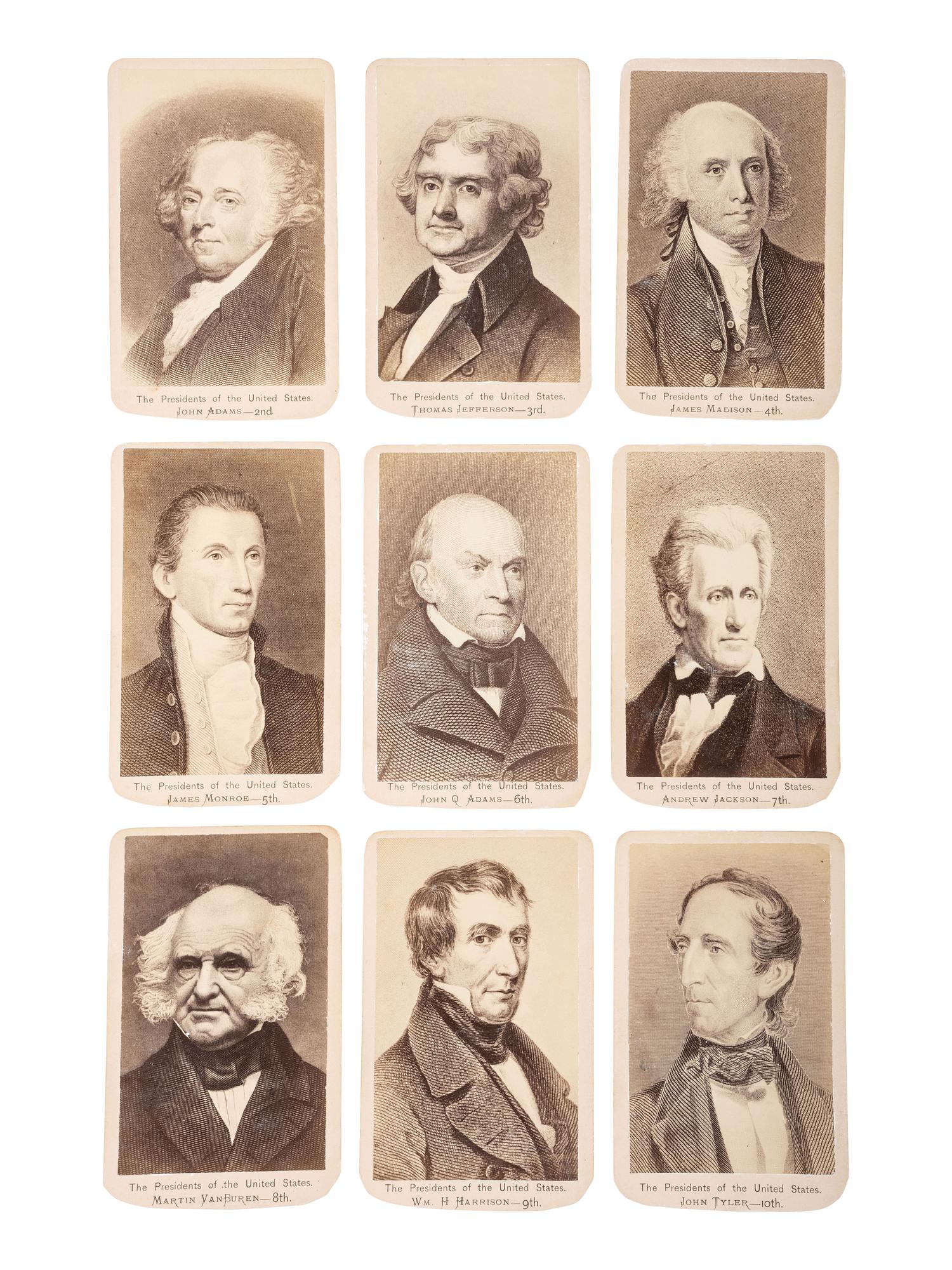 [POLITICS]. 21 CDVs of US presidents incl. from life portraits of HAYES, GARFIELD, and ARTHUR.