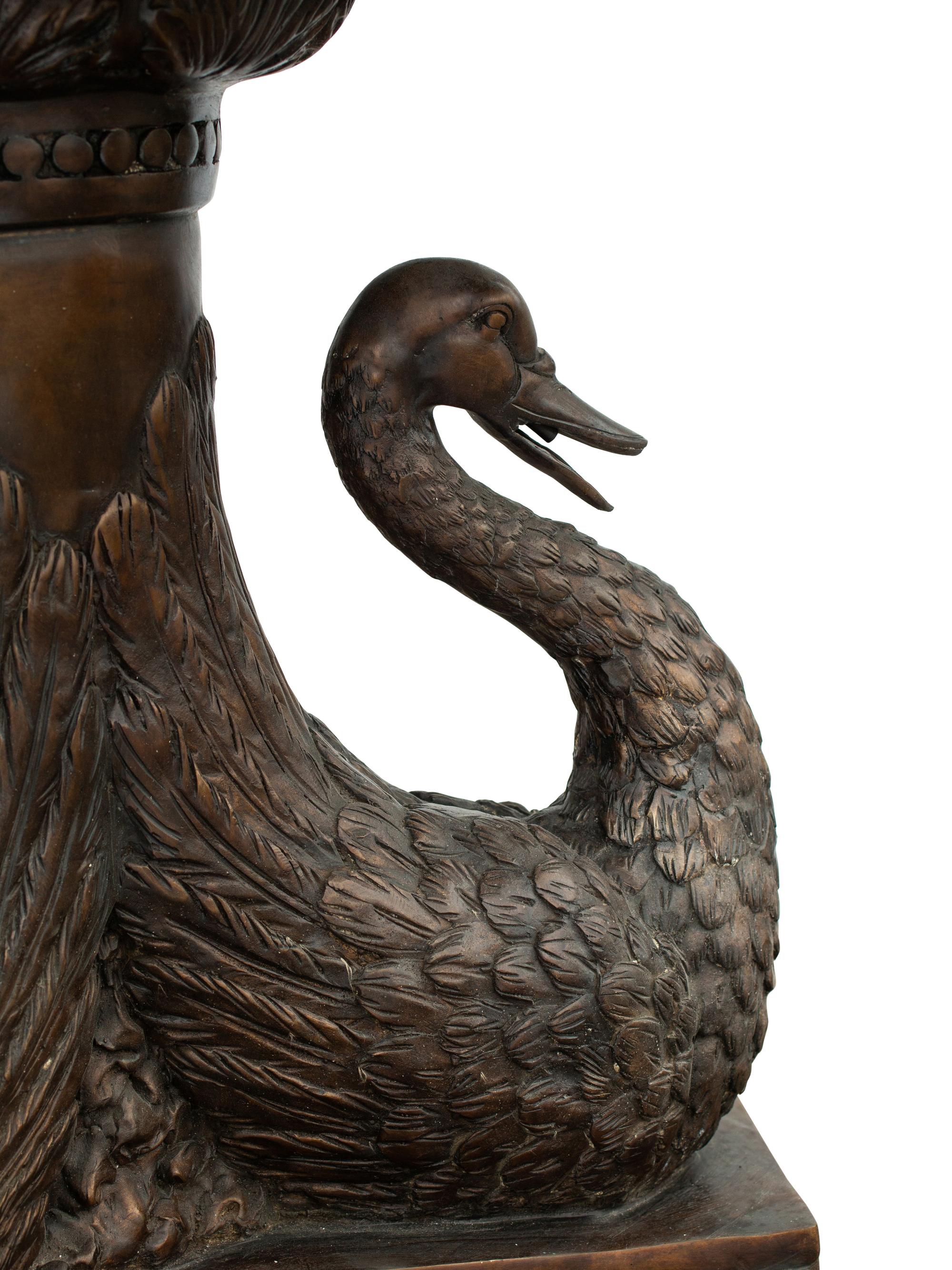 A Pompeiian Style Patinated Bronze Fountain