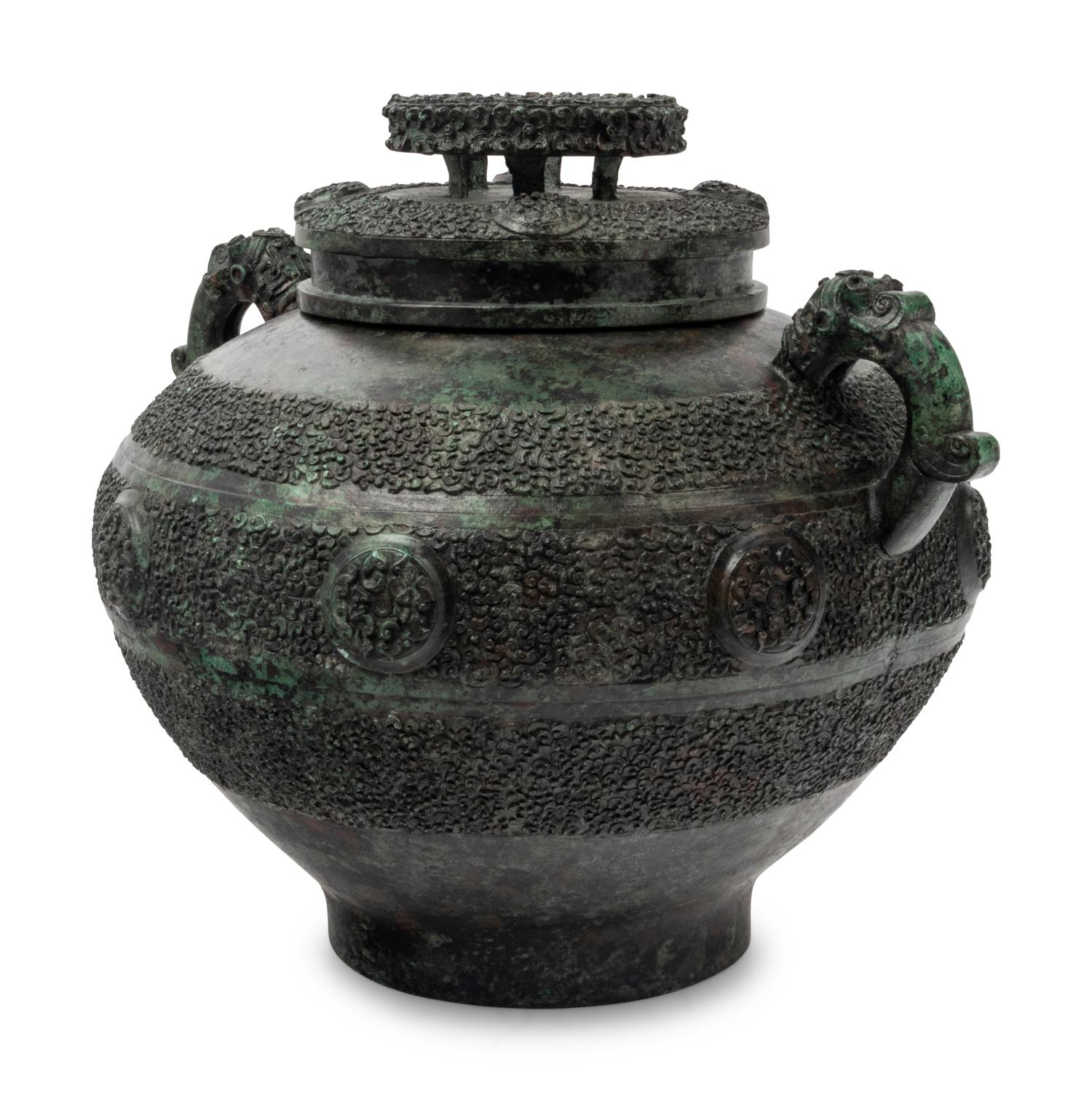 A Chinese Archaic Style Bronze Hu Vessel