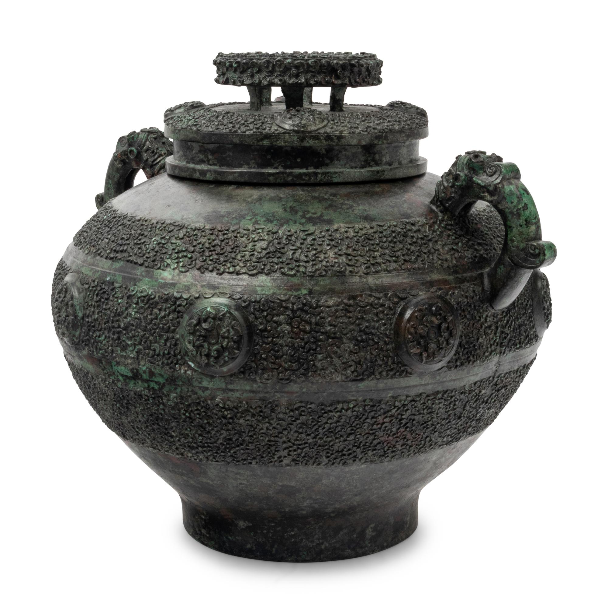 A Chinese Archaic Style Bronze Hu Vessel