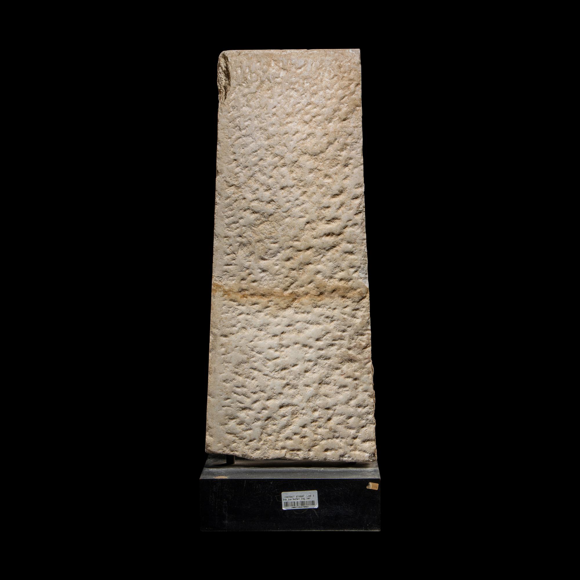 A Roman Marble Votive Stele with Greek Inscription