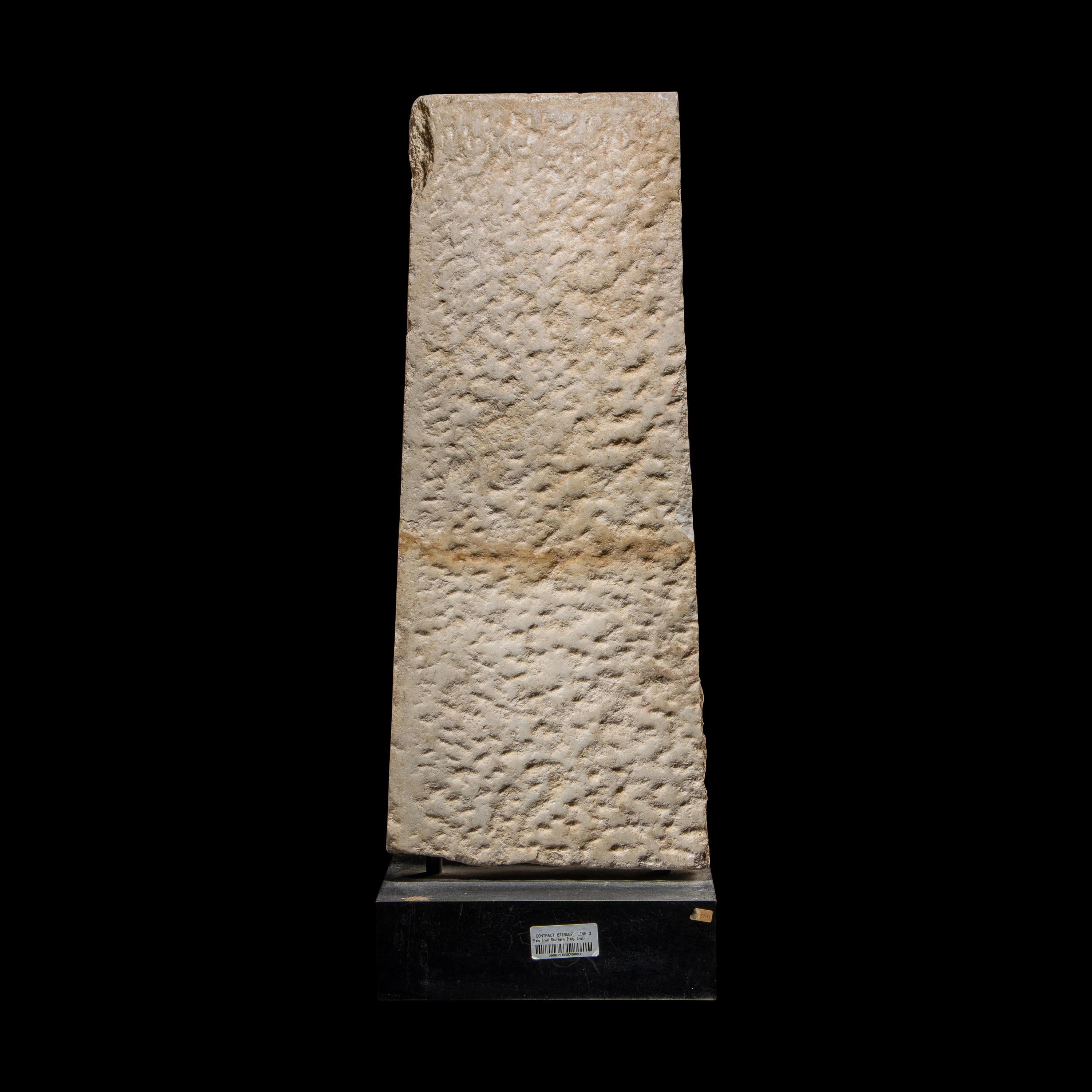 A Roman Marble Votive Stele with Greek Inscription