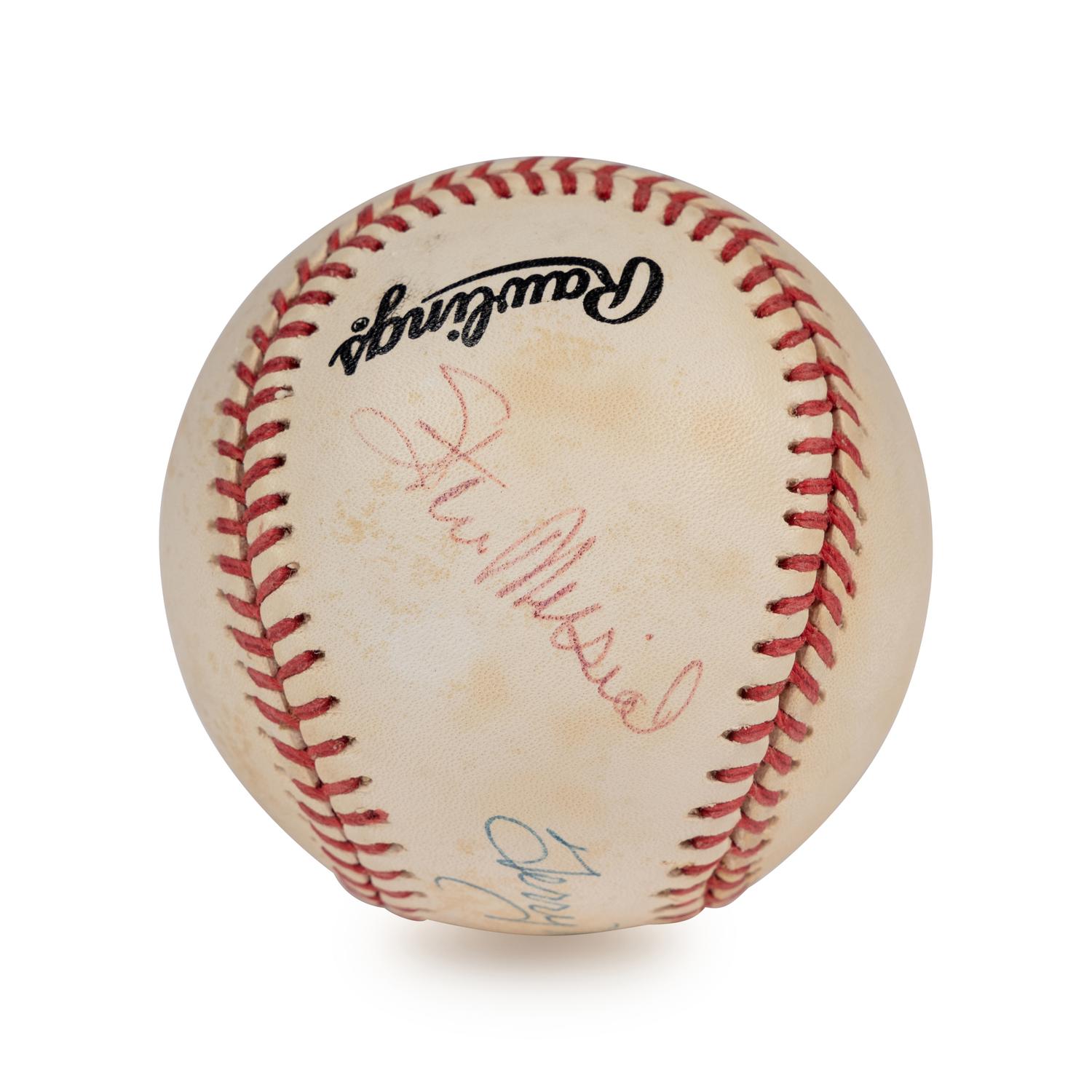 A Stan Musial, Terry Moore, and Enos Slaughter Signed Autograph Baseball (Beckett Authentication Services Letter)