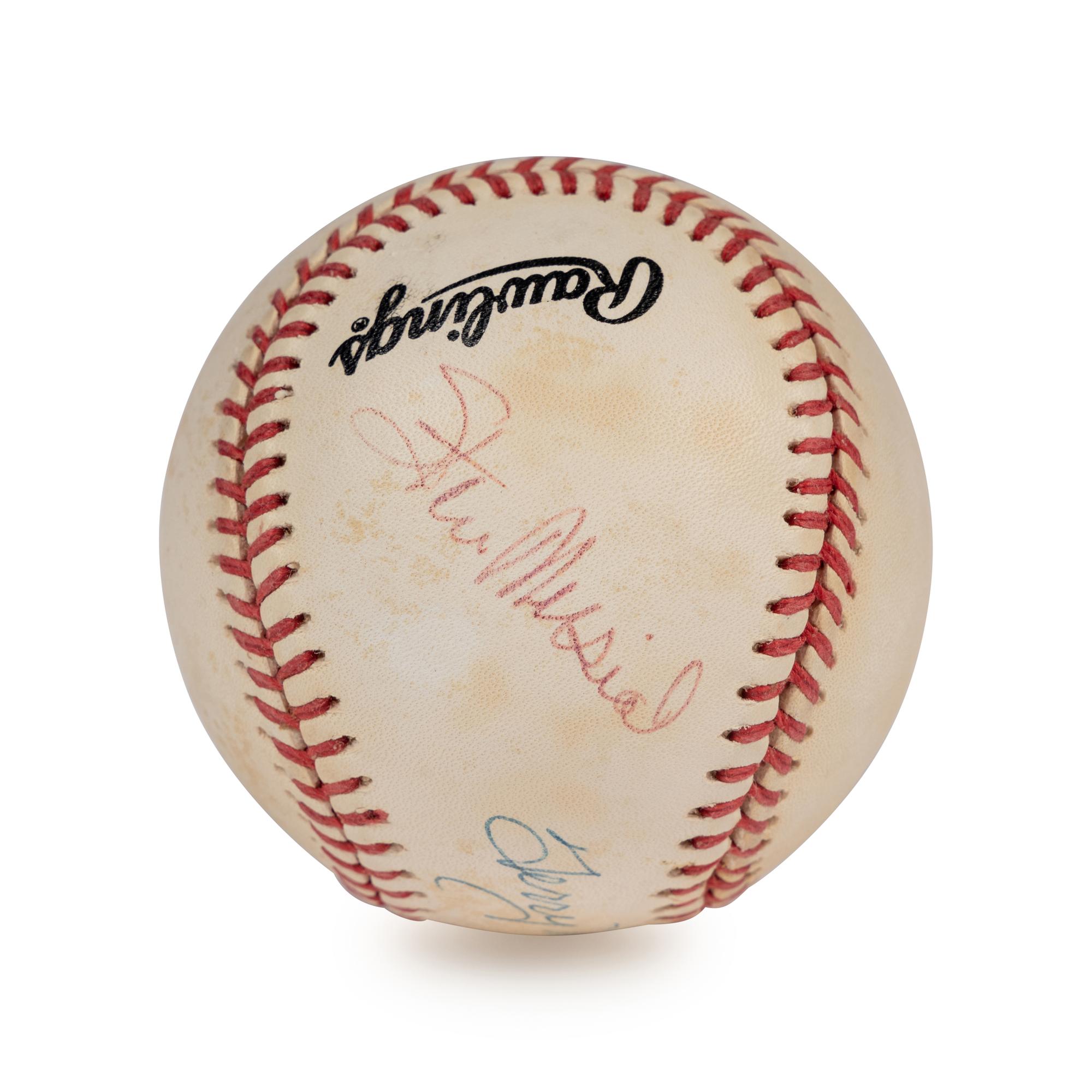 A Stan Musial, Terry Moore, and Enos Slaughter Signed Autograph Baseball (Beckett Authentication Services Letter)