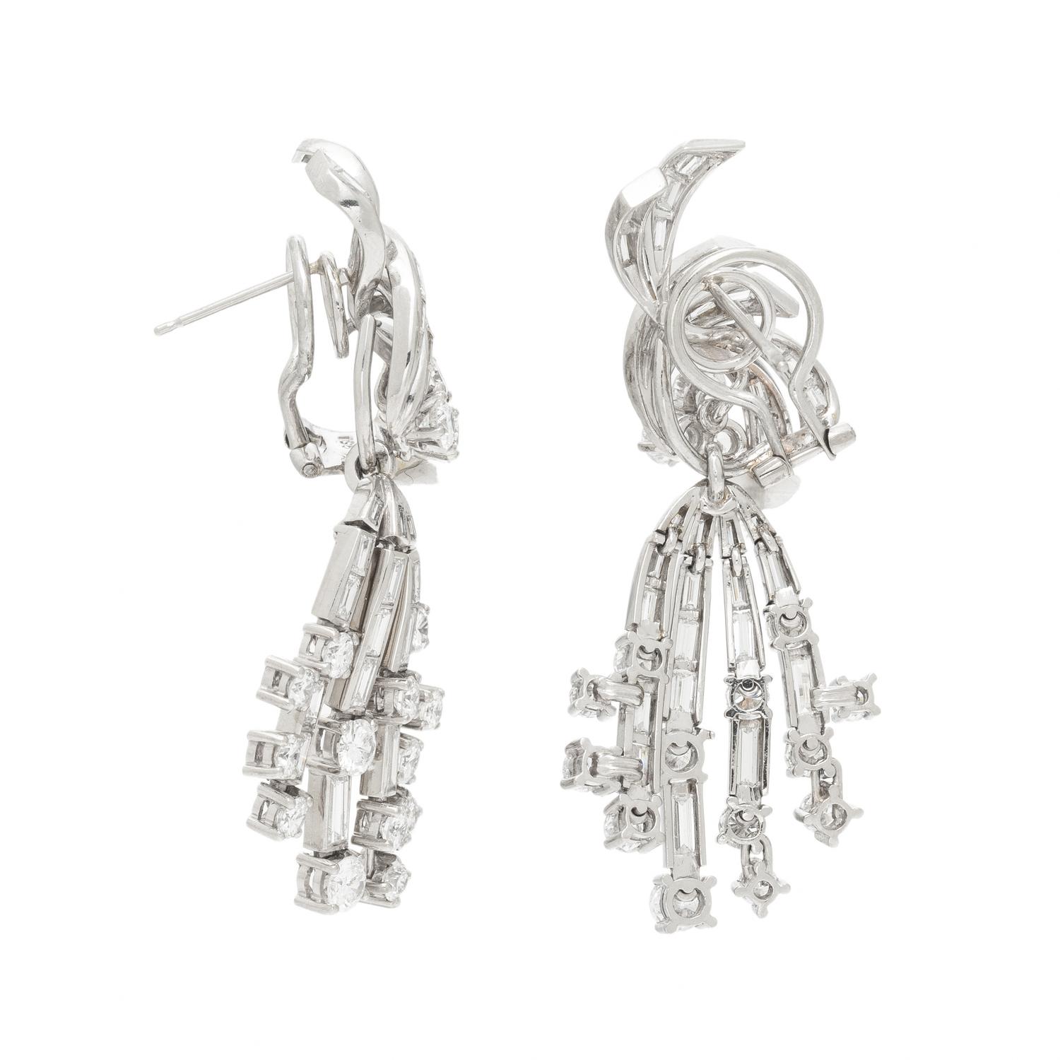 DIAMOND AND PLATINUM CONVERTIBLE EARRINGS