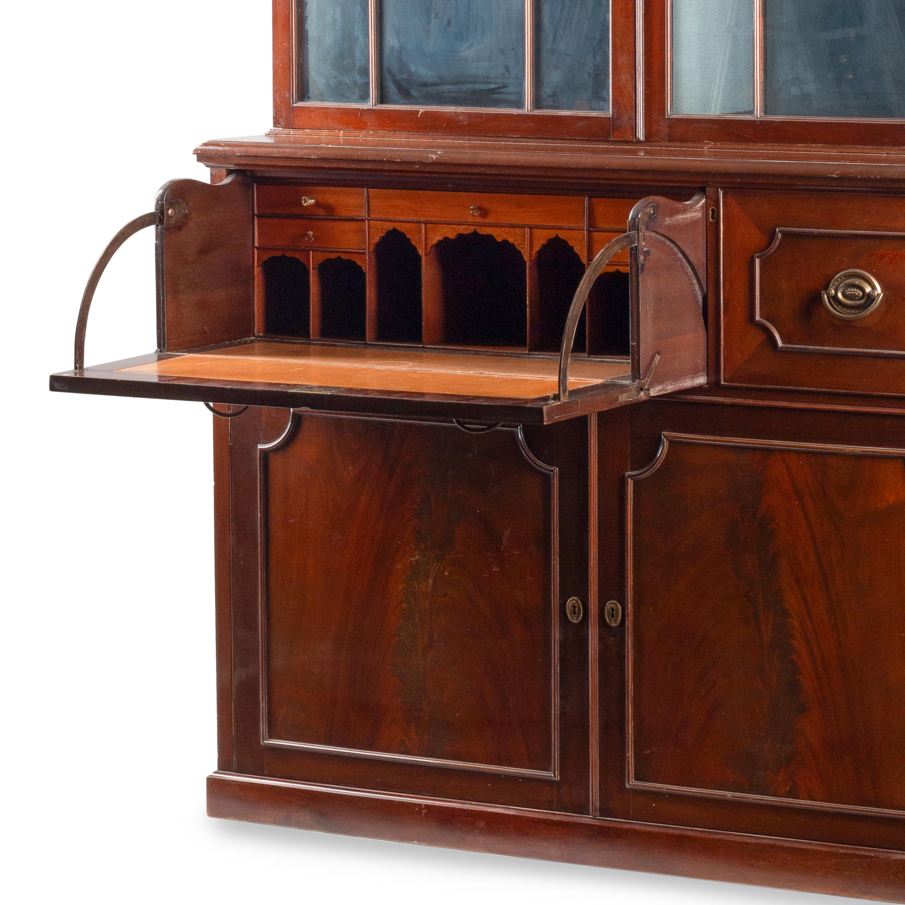 A George III Mahogany Bureau Bookcase
