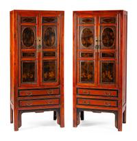 A Pair of Chinese Lacquered Cabinets