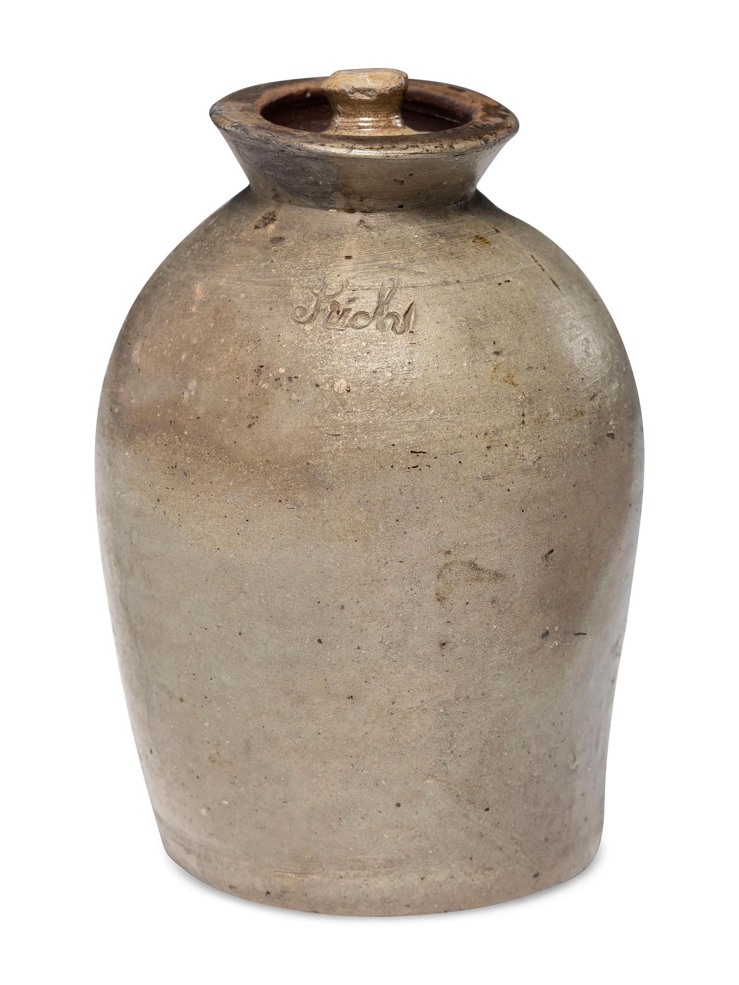 A Rare Rich Family Stoneware Preserve Jar