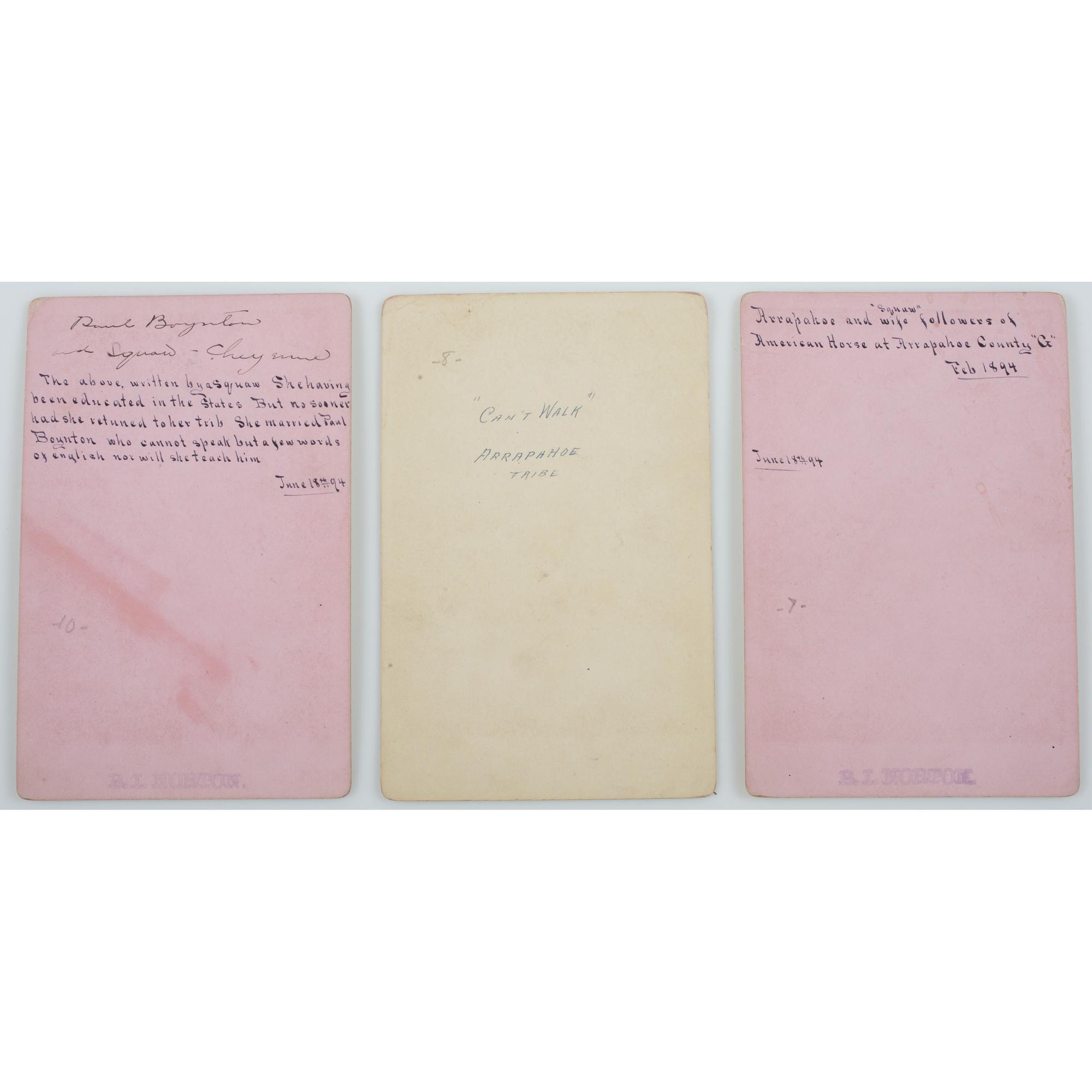 Collection of C.C. Stotz and G.W. Parsons Cabinet Cards of Cheyenne, Arapahoe, and Osage Indians