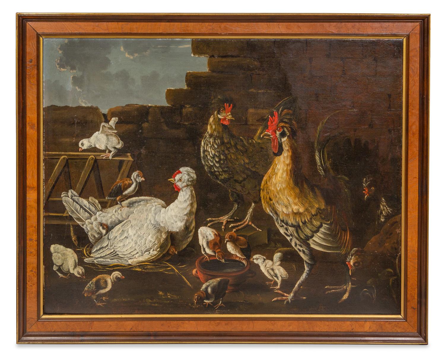 Continental School, (19th Century), Landscape with Fowl