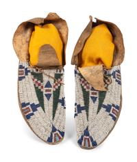 Sioux Beaded Hide Moccasins