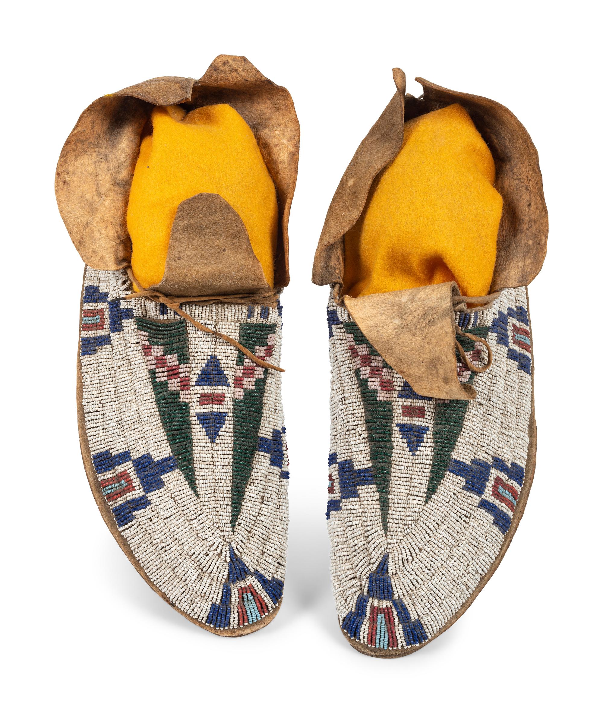 Sioux Beaded Hide Moccasins