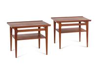 Pair of Two-Tiered Side Tables France & Daverkosen, Denmark