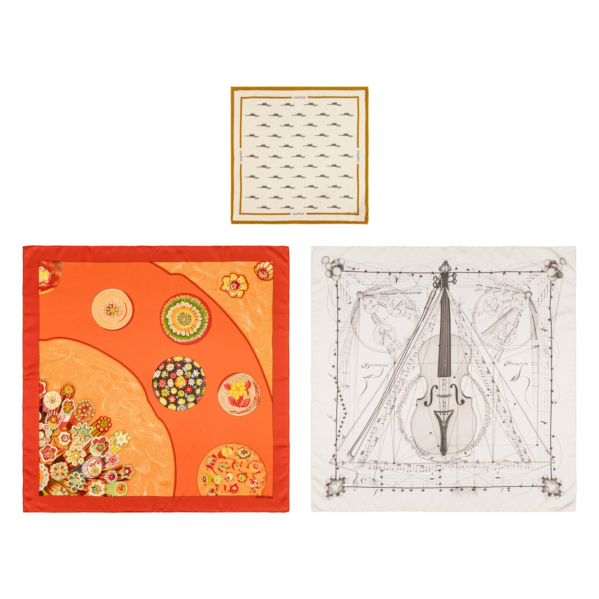 Hermès, Three Silk Scarves