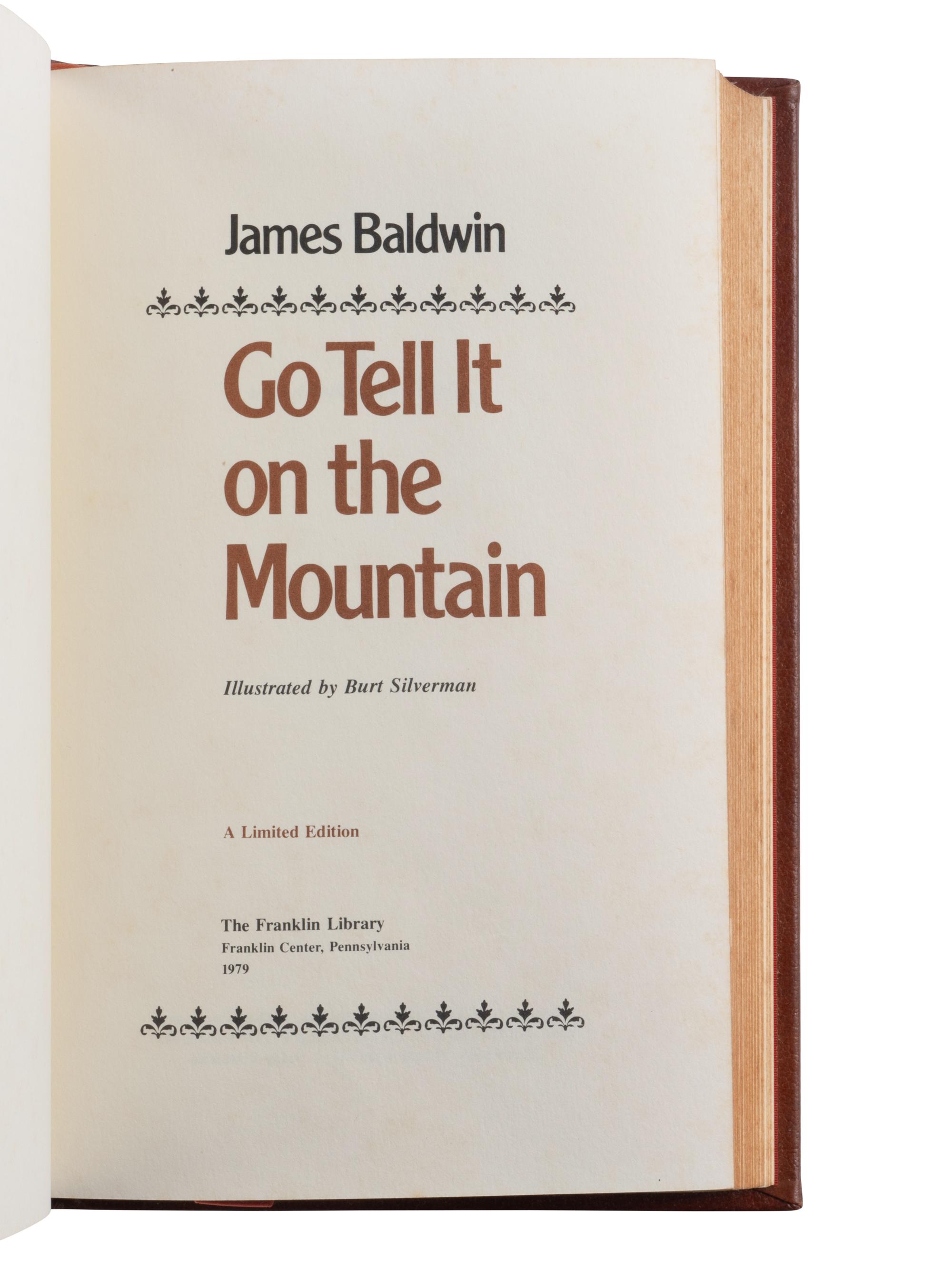 BALDWIN, James (1924-1987). Go Tell It On the Mountai n. Franklin Center, Pennsylvania: The Franklin Library, 1979.