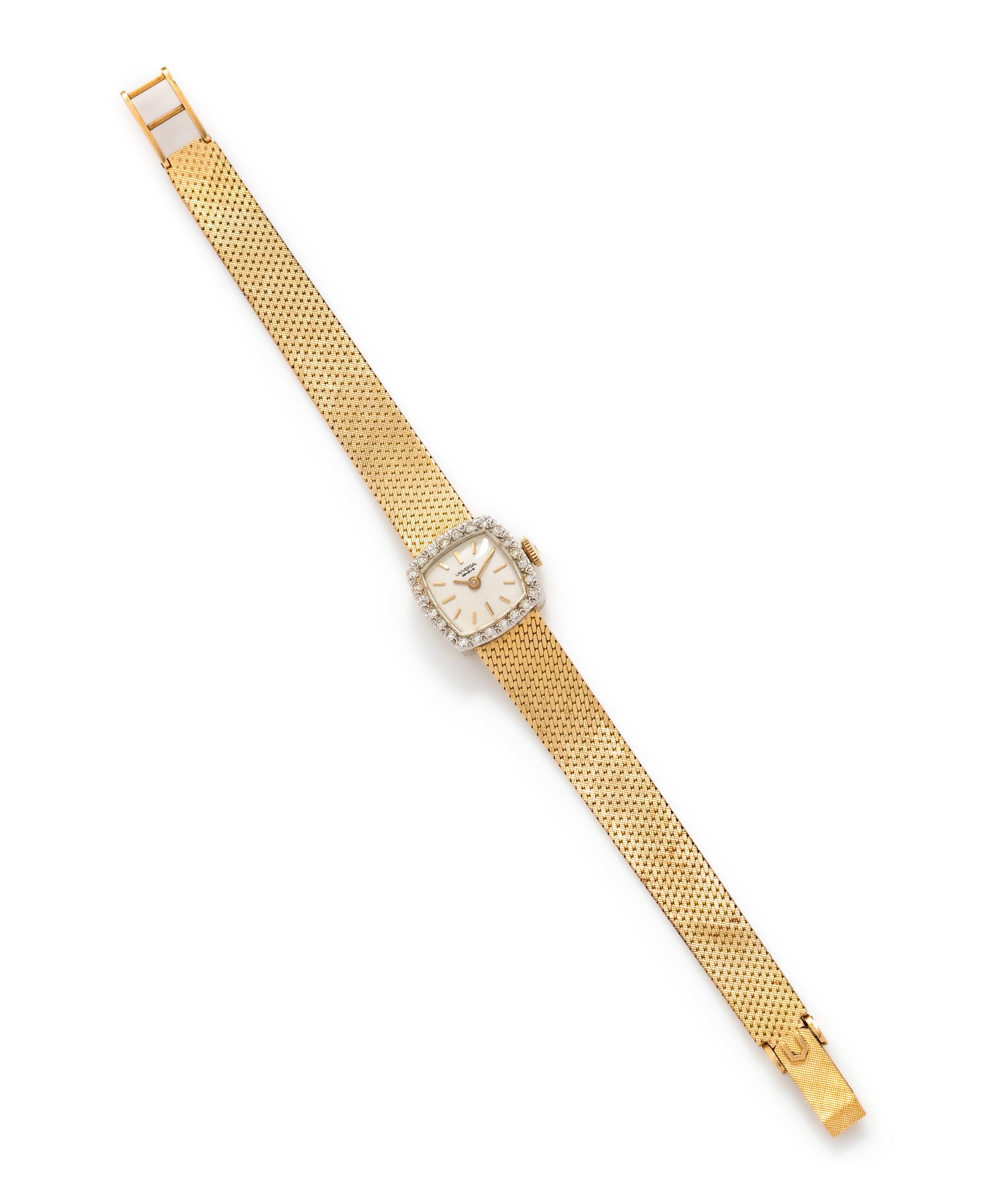 UNIVERSAL, 14K YELLOW GOLD AND DIAMOND WRISTWATCH