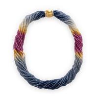 Italian, Multicolor Sapphire Beaded Torsade Necklace