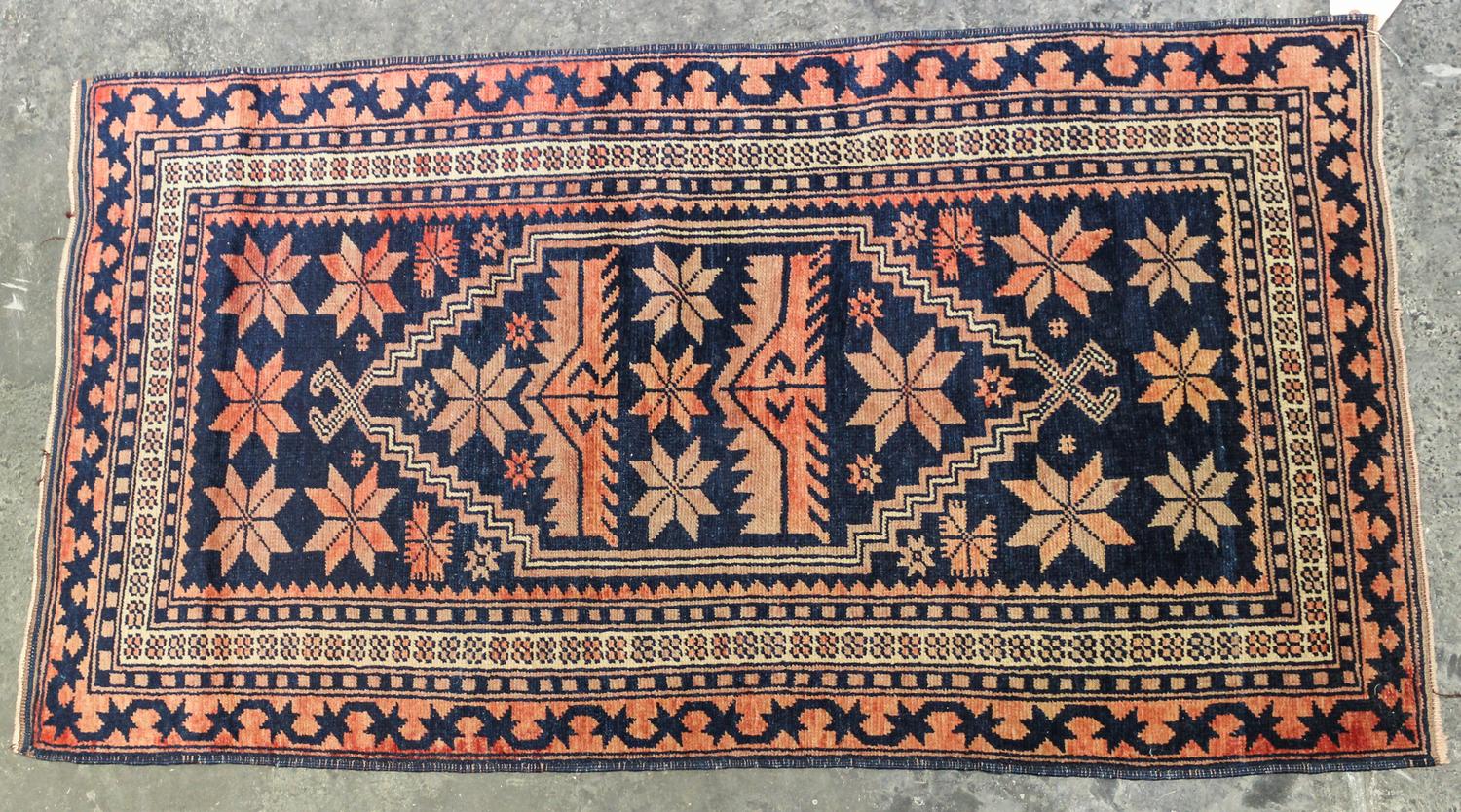 An Antique Yagcibedir 4 feet 8 1/2 inches x 2 feet 6 1/4 inches.