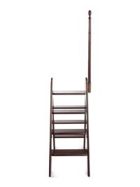 A Set of English Mahogany and Brass Folding Library Steps
