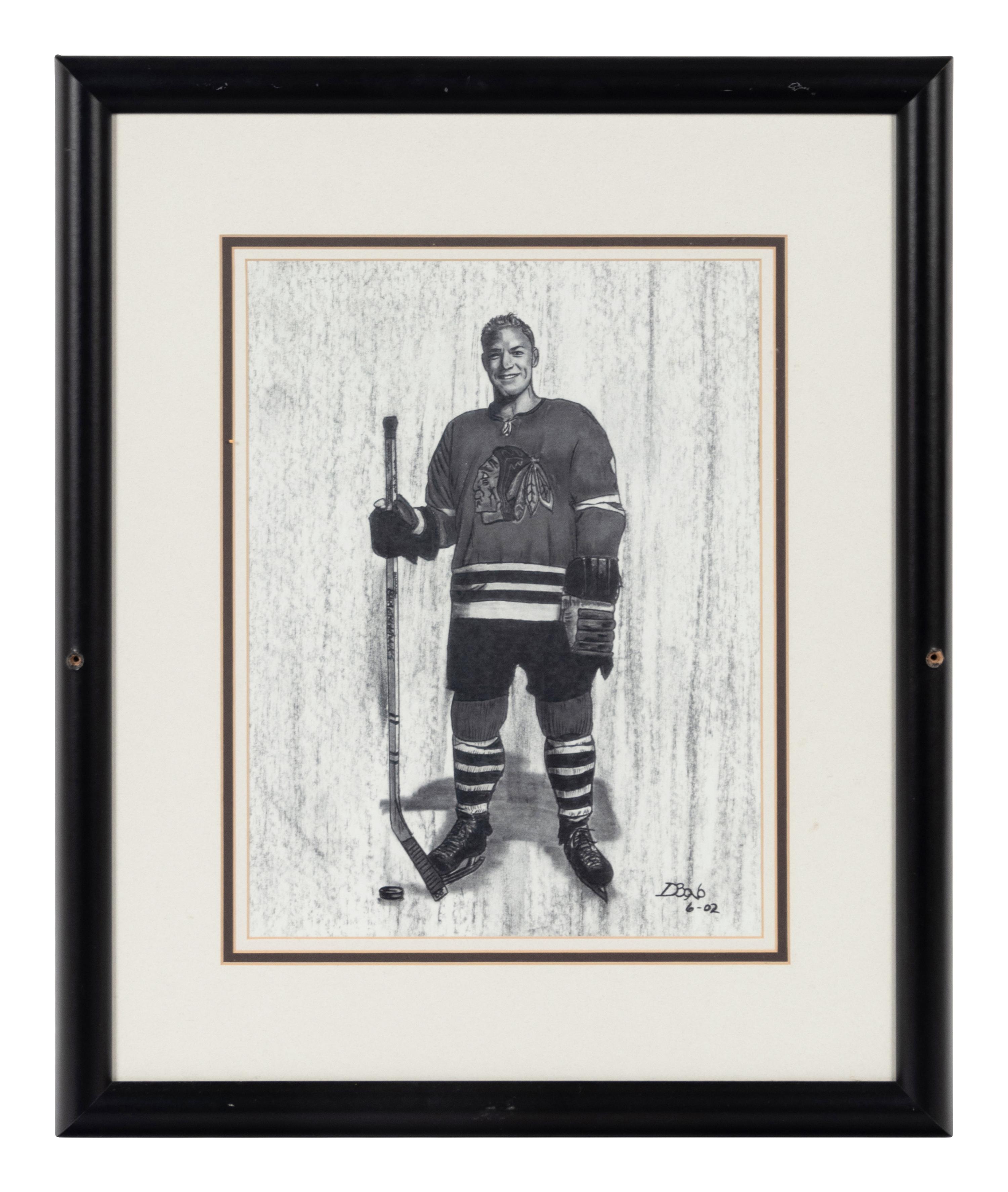 A Group of FIve Prints and Artworks of Various Hockey Players Formerly Displayed at Mike Ditka’s Restaurant