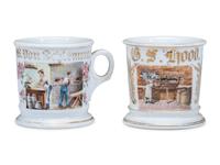 Two Baker's Porcelain Occupational Shaving Mugs