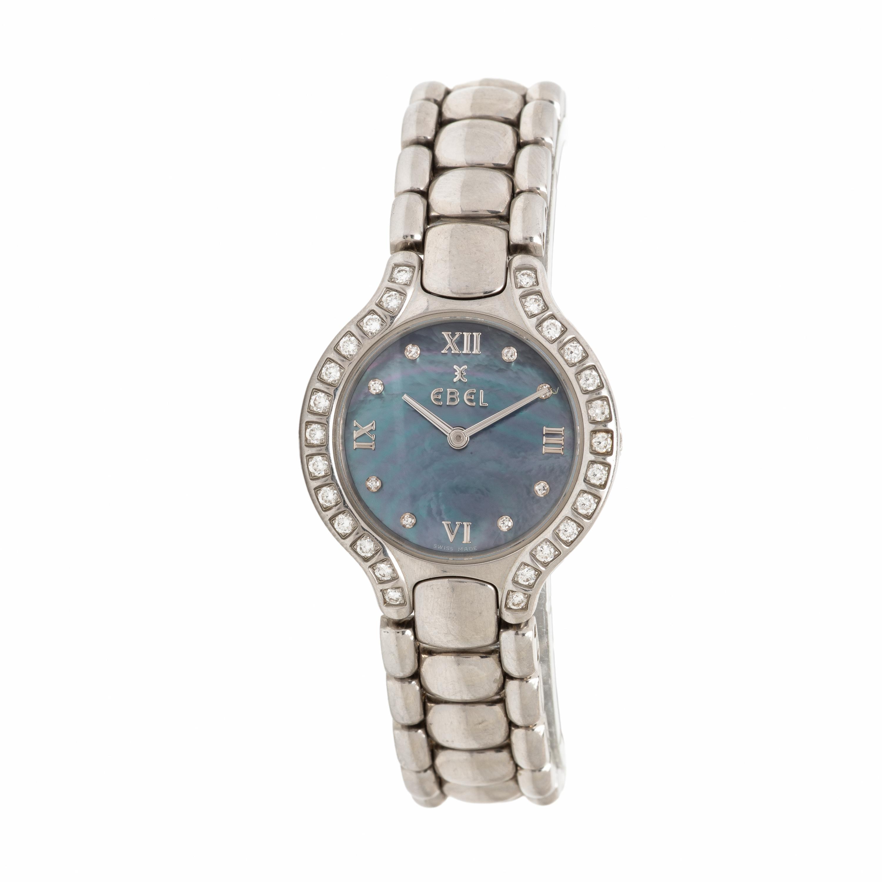 Ebel, Stainless Steel and Diamond 'Beluga' Watch with Mother-of-Pearl Dial