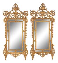 A Pair of Louis XVI Style Giltwood Mirrors