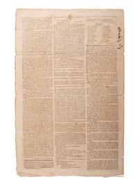[REVOLUTIONARY WAR]. Thomas' Massachusetts Spy . Vol. V, No. 249. Worcester, MA, 1 December 1775.