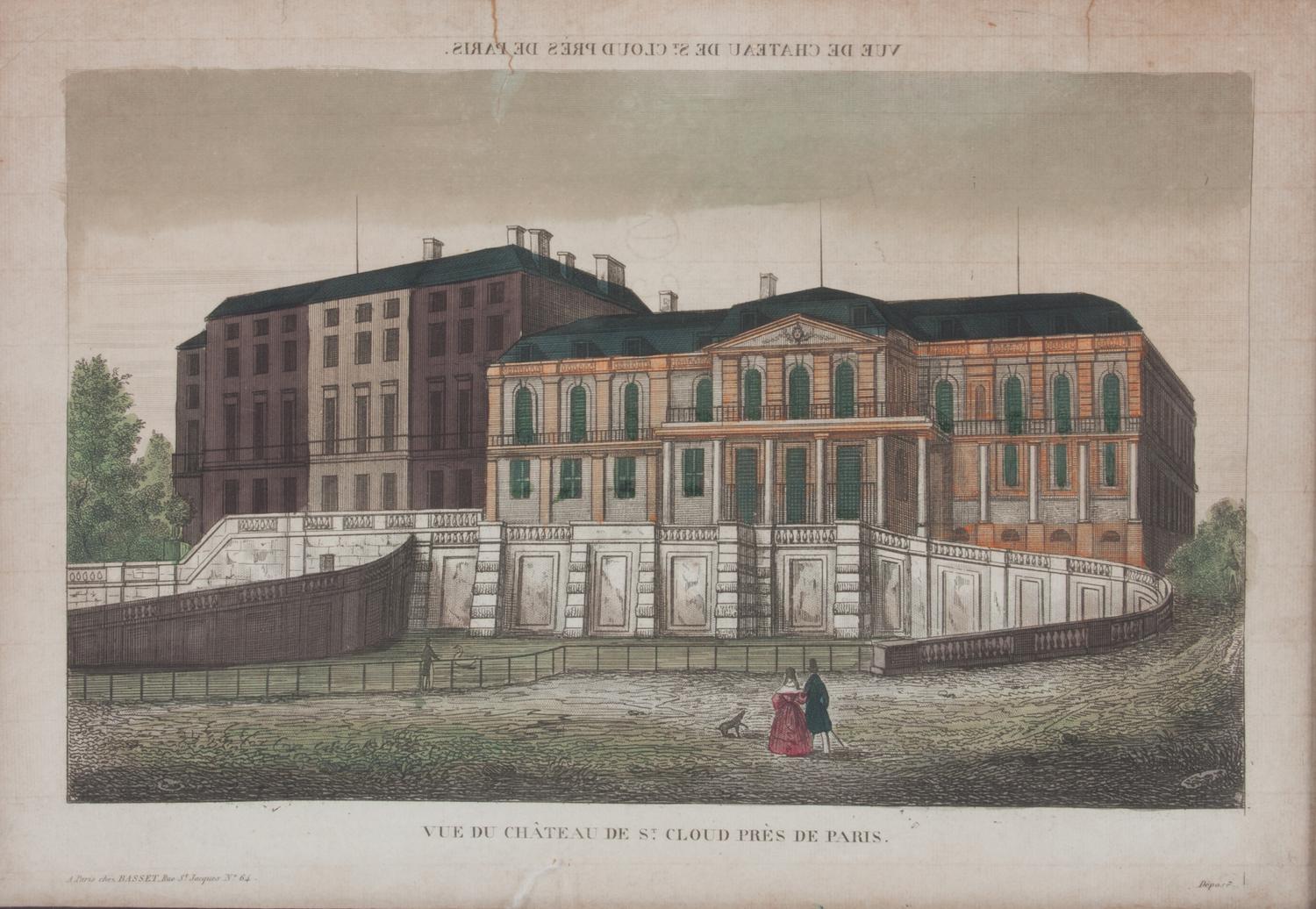 A Set of Four Hand-colored Engravings Each: 12 x 16 1/8 inches.