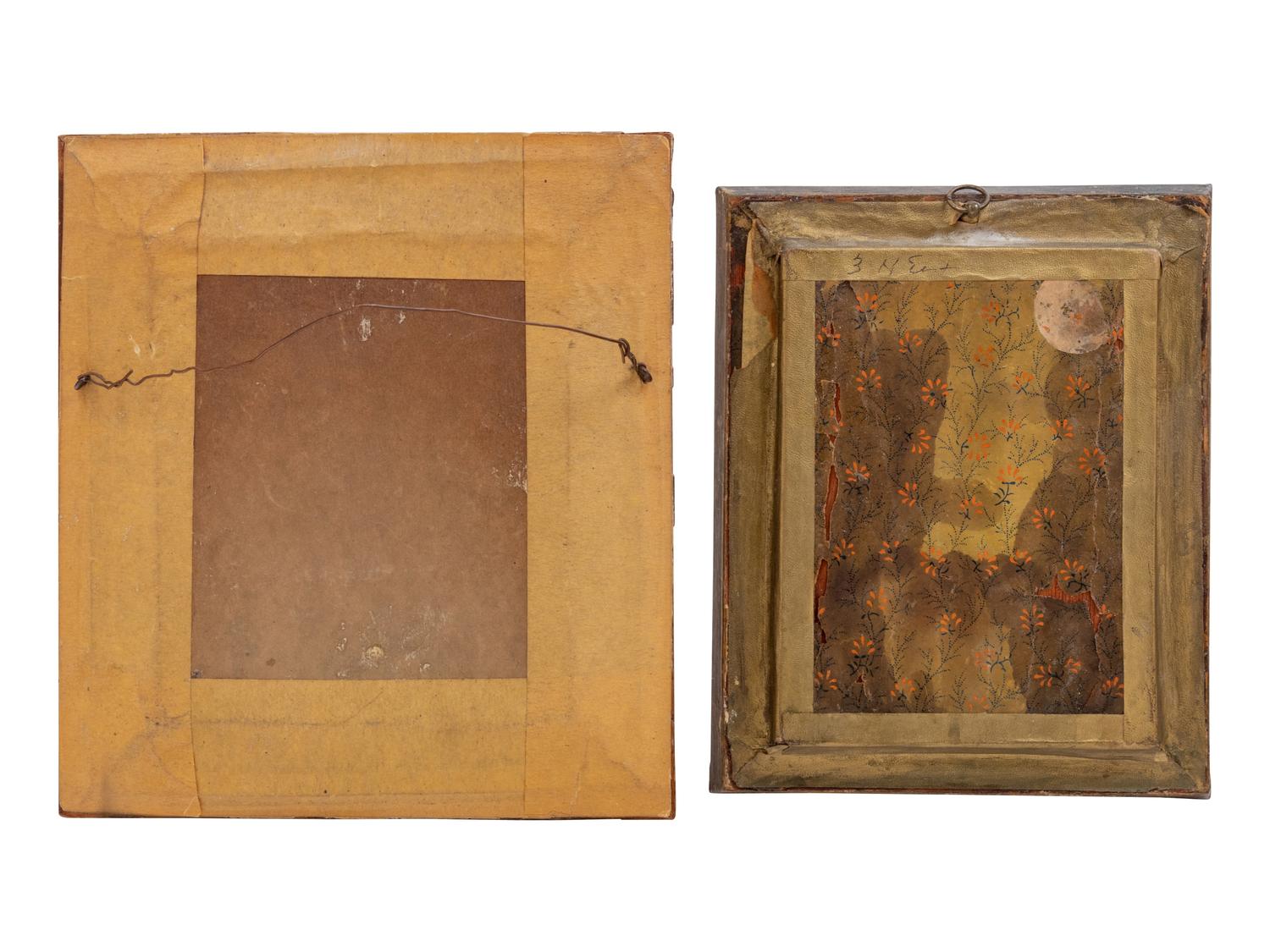 Two Ecclesiastical Silk Framed Works (19th Century)