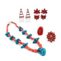 Navajo, Zuni, and Mixtec Coral Jewelry