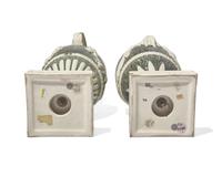 A Pair of Wedgwood Tin-Glazed Earthenware Bacchic Wine Ewers