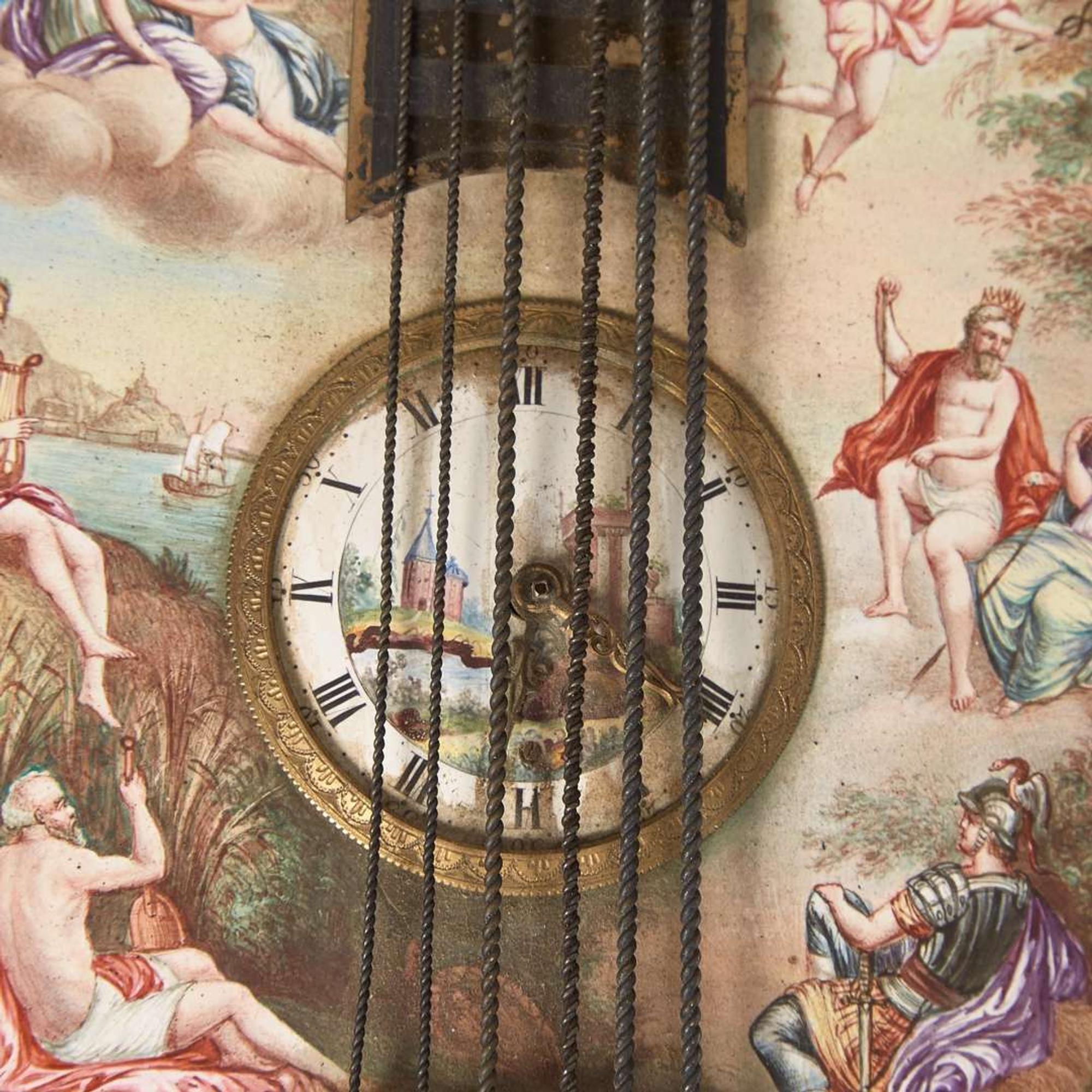 Two Viennese silver gilt and enamel desk clocks in the form of a pipe organ and mandolin Karl Bank (active 1895-1924) and Maker "PL," the latter with works by Johann Mayer, Vienna, Austria, circa 1900