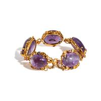 AMETHYST, MULTIGEM, AND YELLOW GOLD BRACELET